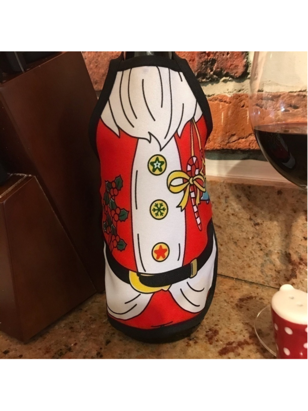 CHRISTMAS WINE APRON - Picture 1 of 3